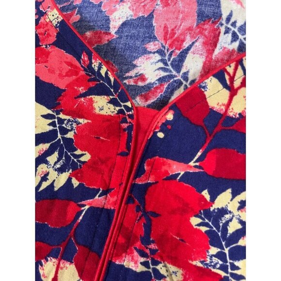 Dress M Red Floral l Maxi Retro Y2K Boho Western Preppy Classic Feminine Flowy - Picture 2 of 15